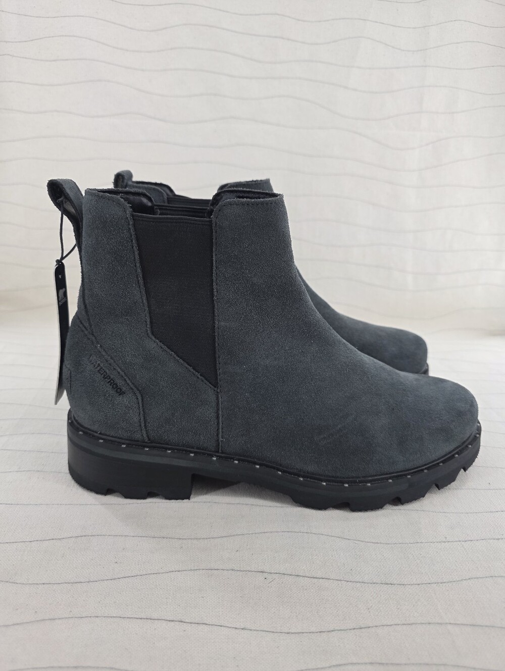 Sorel Womens Lennox Chelsea Quarry Gray Suede Waterproof Pull On Boots Size 9.5